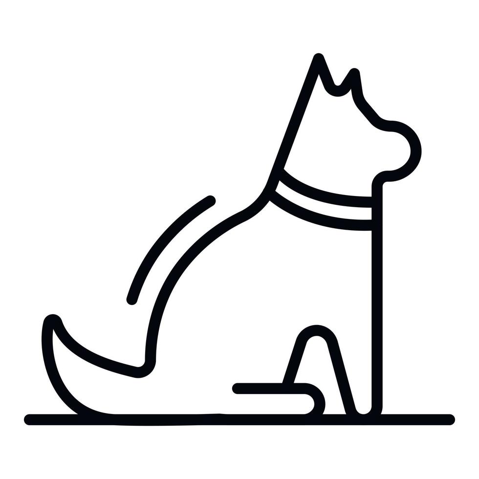 Happy sit dog icon, outline style vector