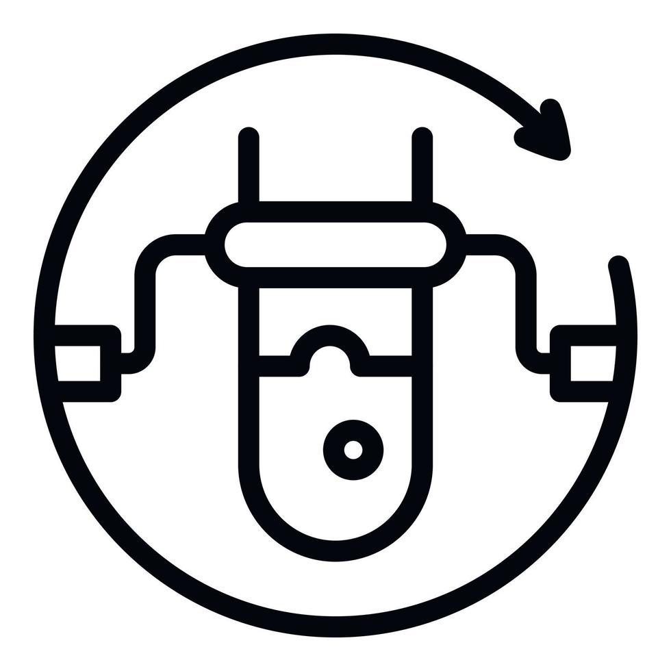 Chemical test tube icon, outline style vector