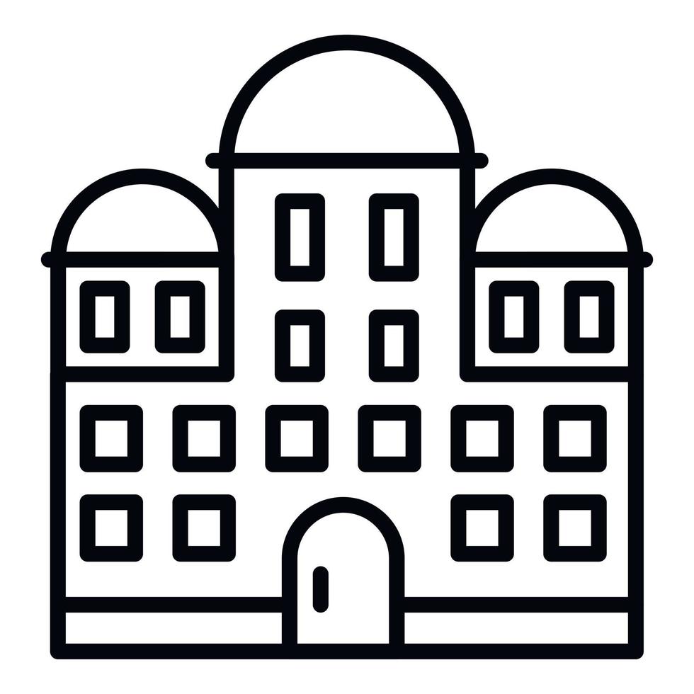 Temple building icon, outline style vector