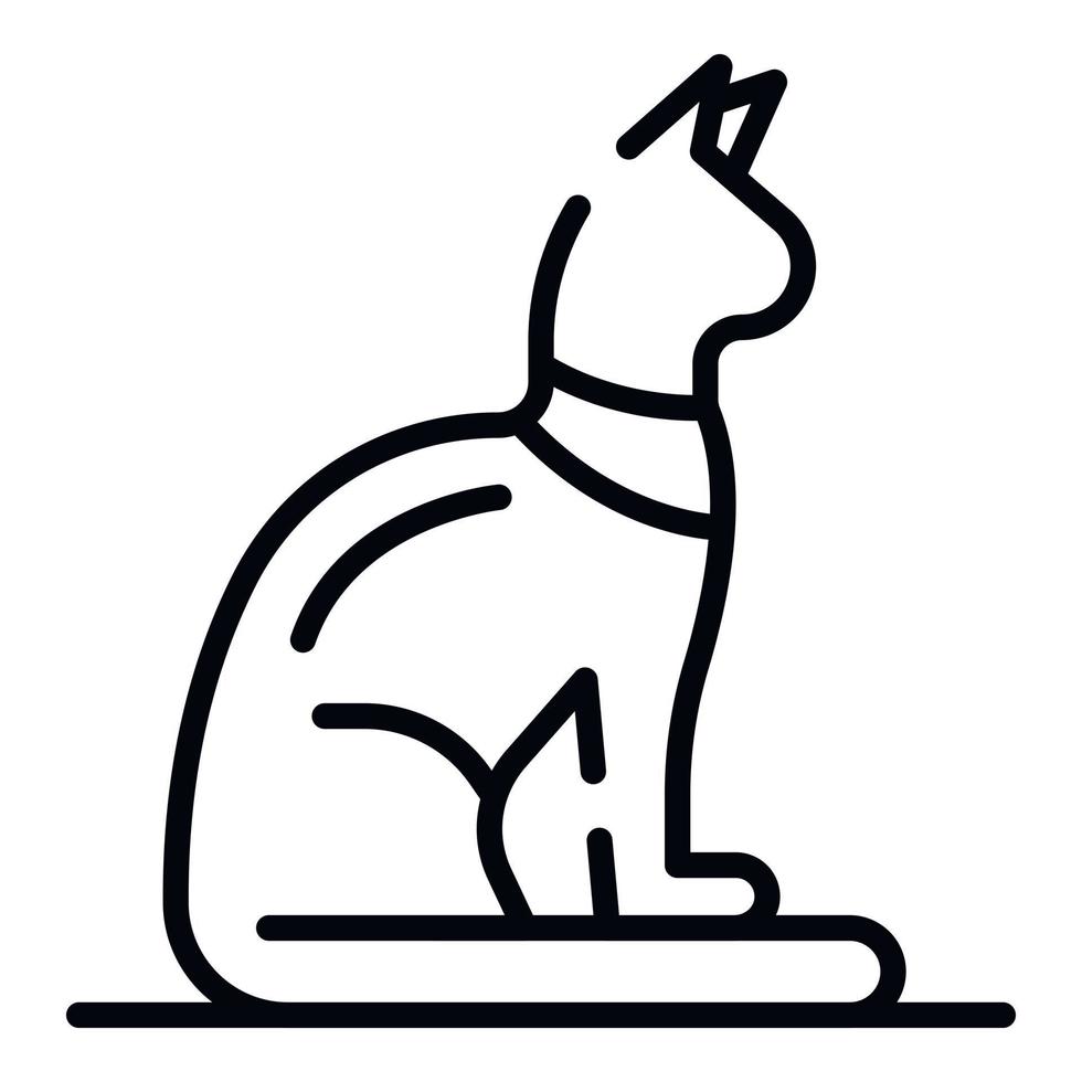 Egyptian cat icon, outline style vector