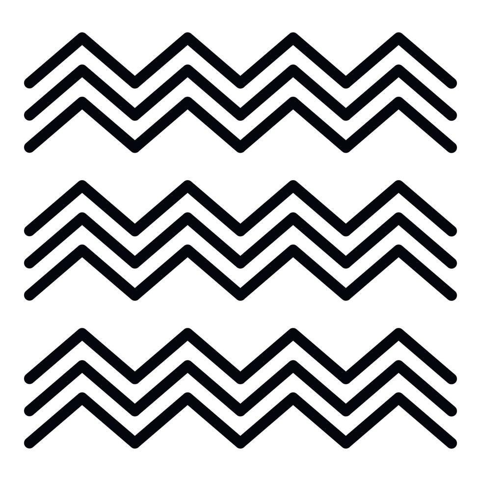 Egyptian fresco wave icon, outline style vector