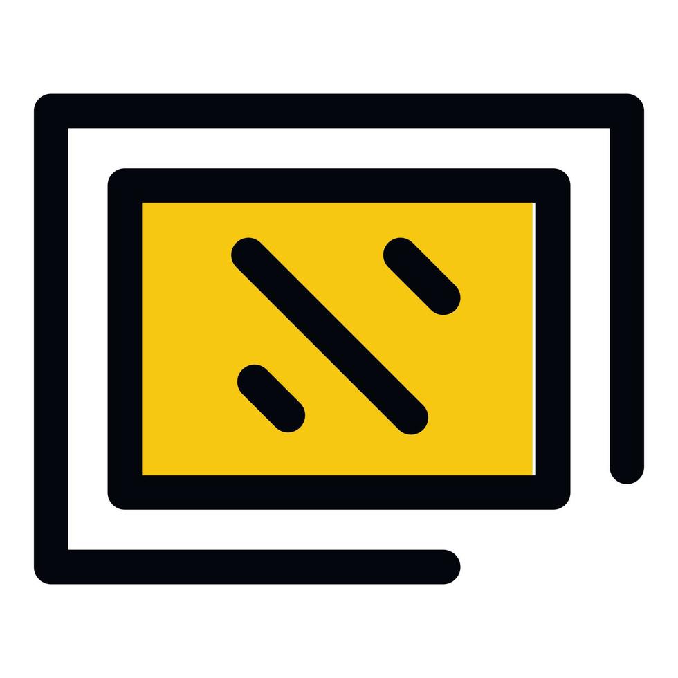 Wall office picture icon, outline style vector