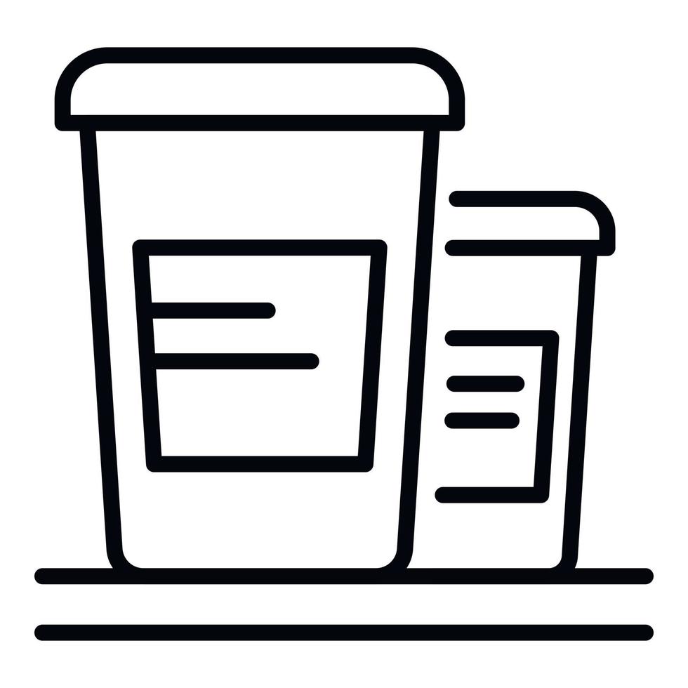 Two cups of sour cream icon, outline style vector