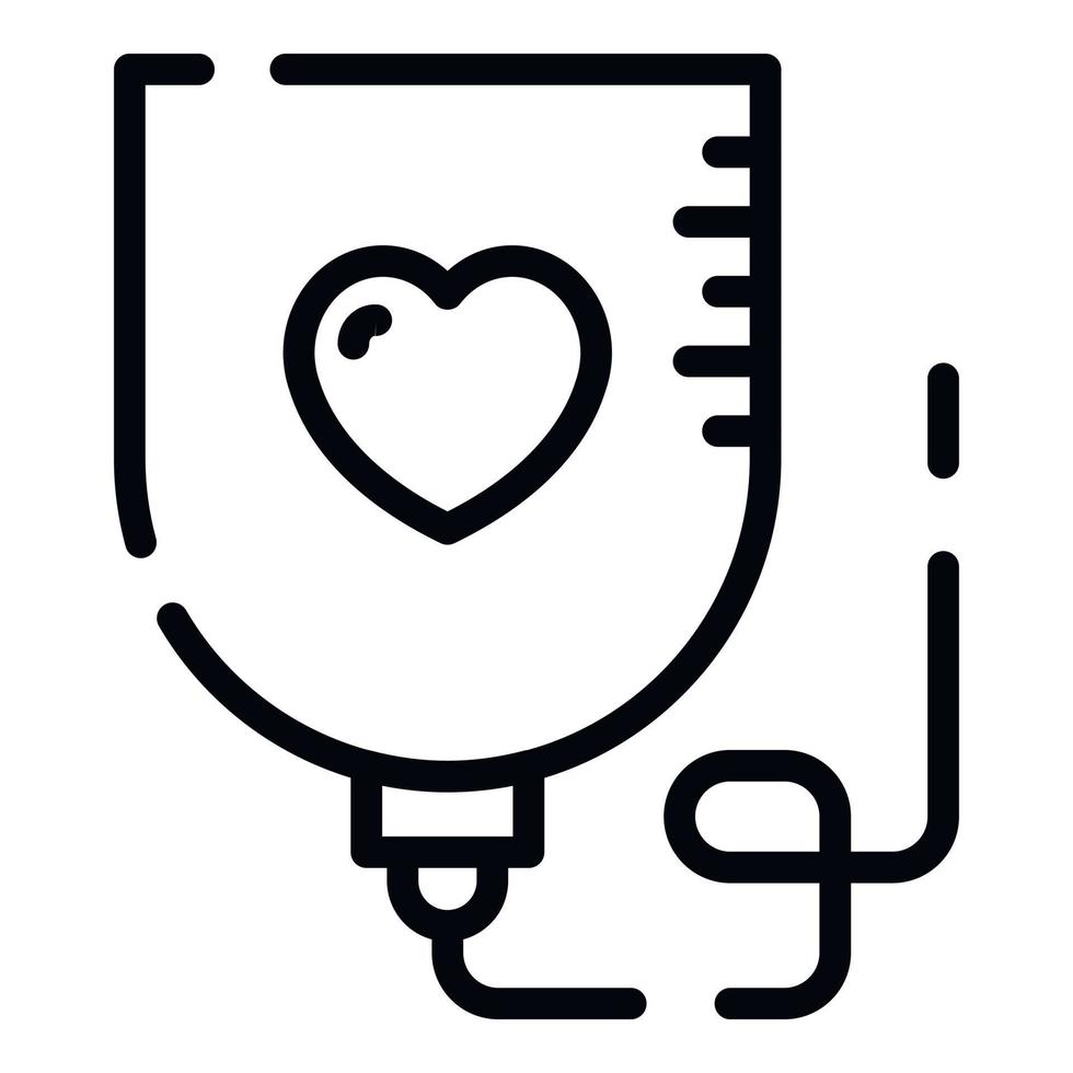 Blood bag icon, outline style vector