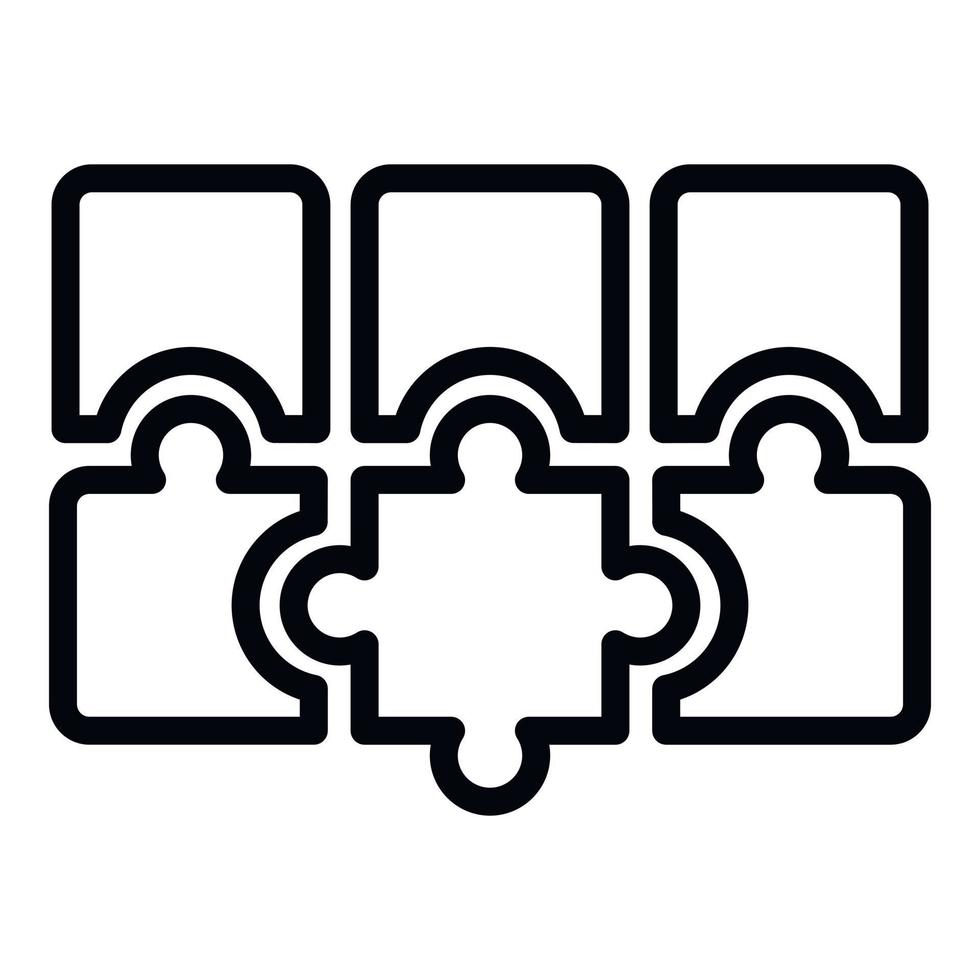 Puzzle combination icon, outline style vector