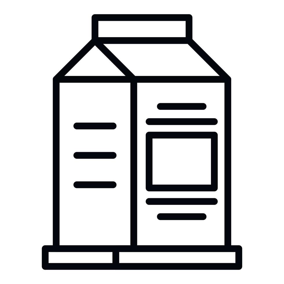 icono de cartón de leche, estilo de contorno vector