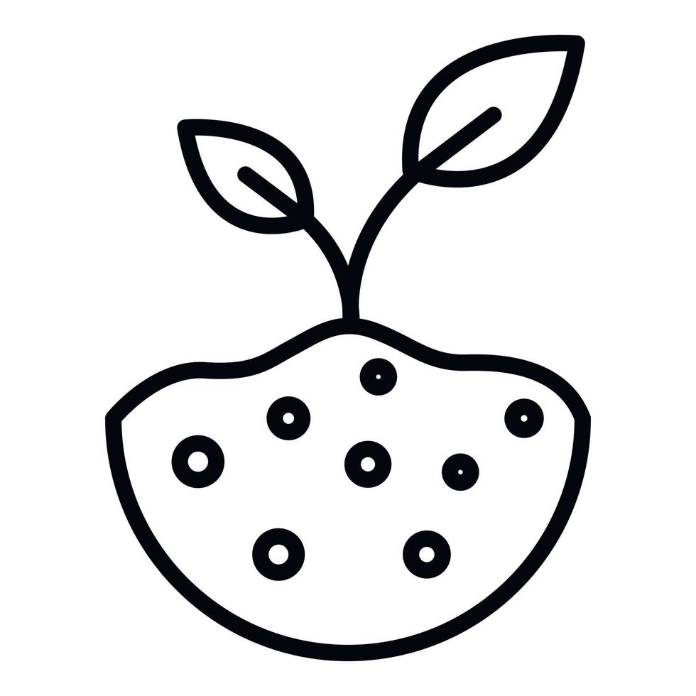 Sprout in fertile soil icon, outline style vector