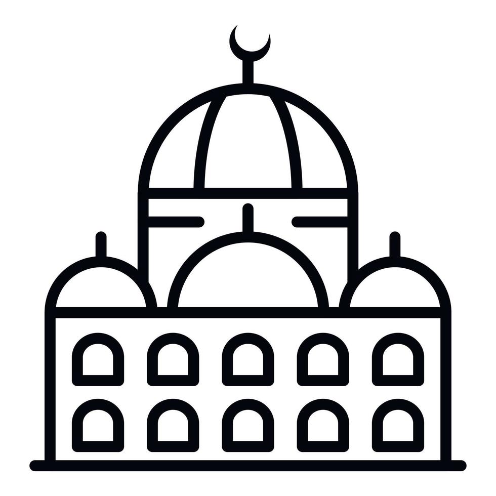 Mosque icon, outline style vector