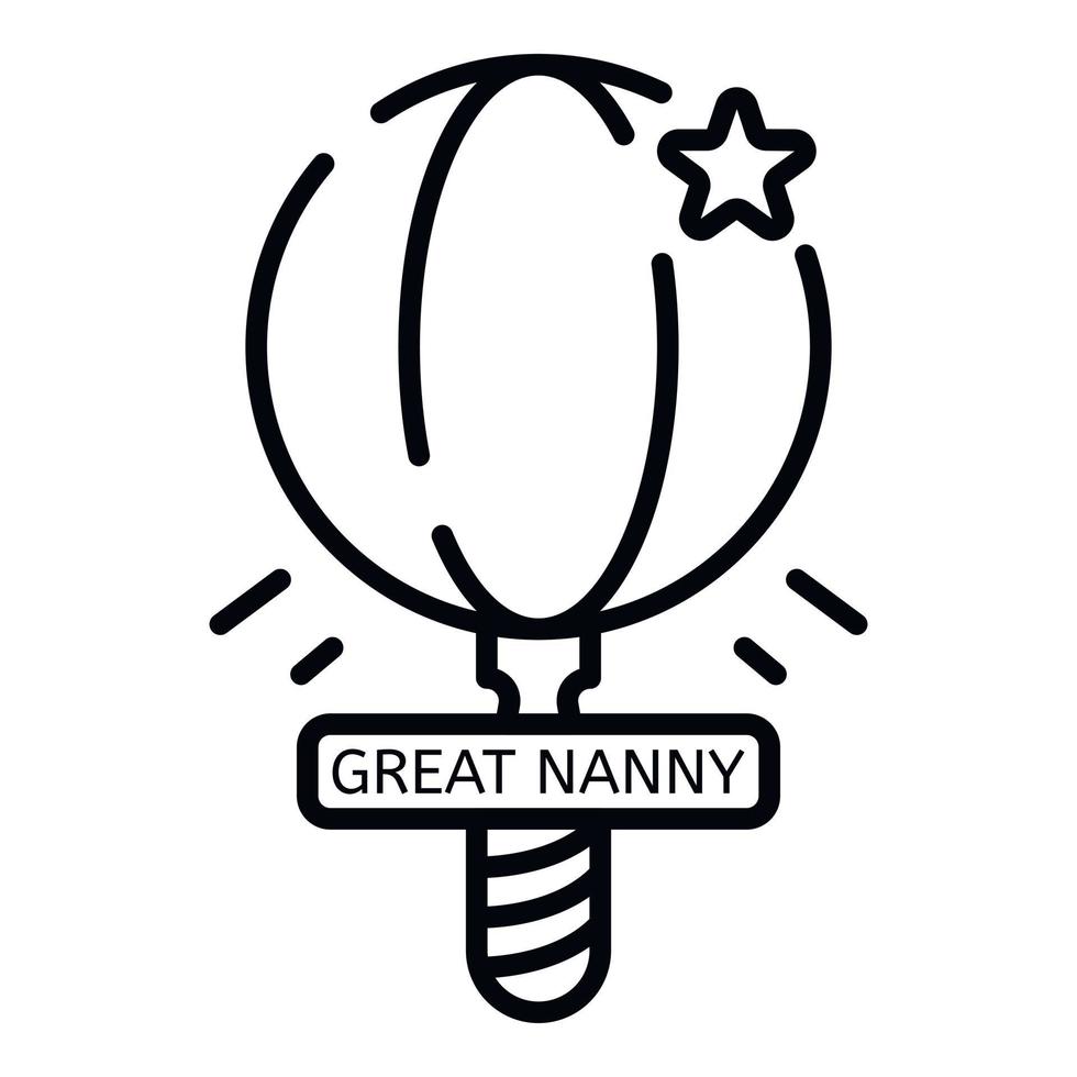 Great nanny icon, outline style vector