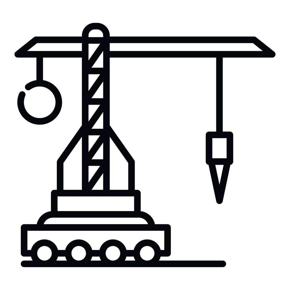 Wheels crane icon, outline style vector