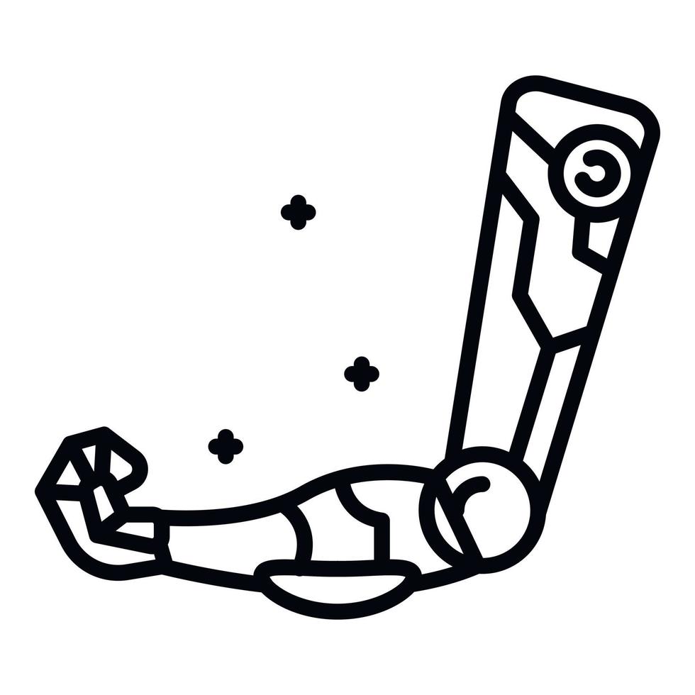 Movable prosthetic arm icon, outline style vector