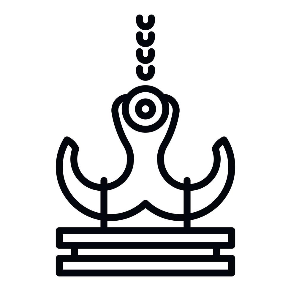 Port crane icon, outline style vector