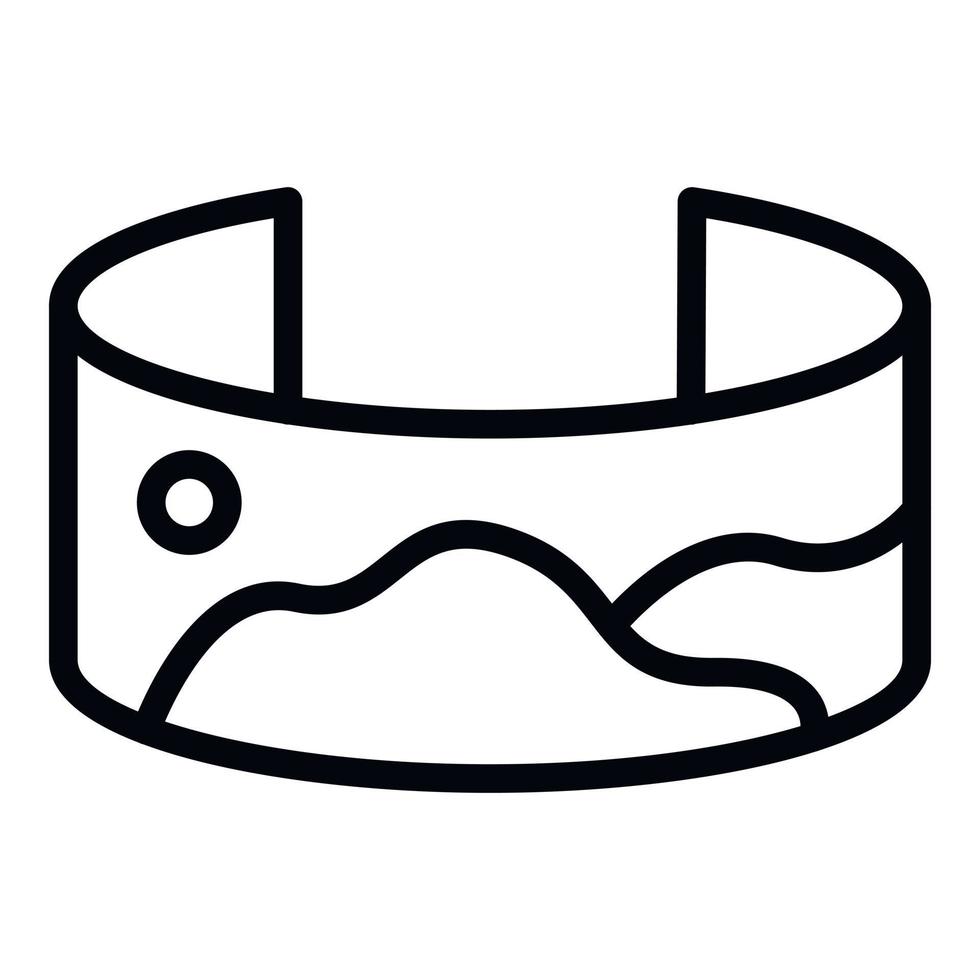 Augmented reality panorama icon, outline style vector