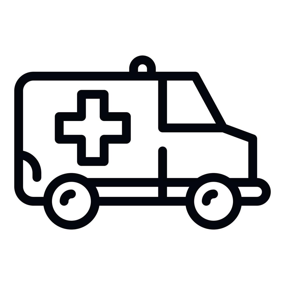 icono de furgoneta de ambulancia, estilo de contorno vector