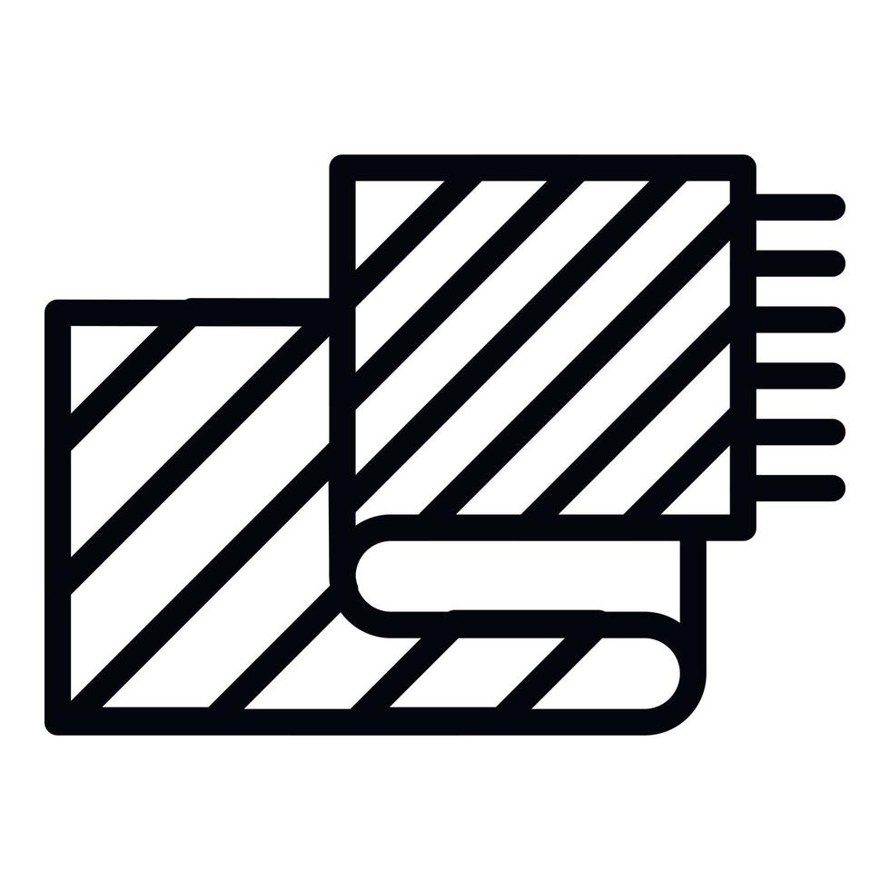 Waffle towel icon, outline style vector