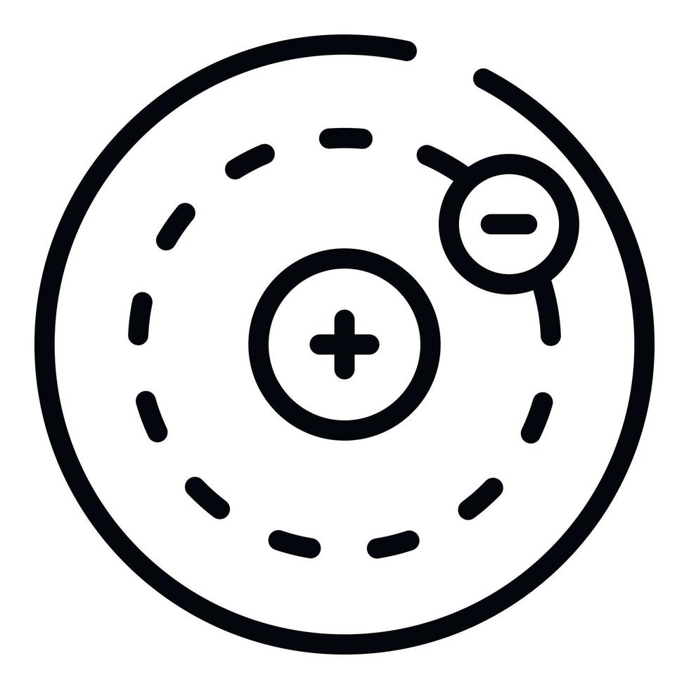 Electron charge icon, outline style vector