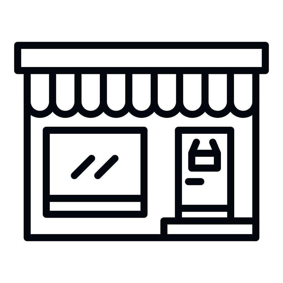 icono de la tienda de la calle de comestibles, estilo de contorno vector