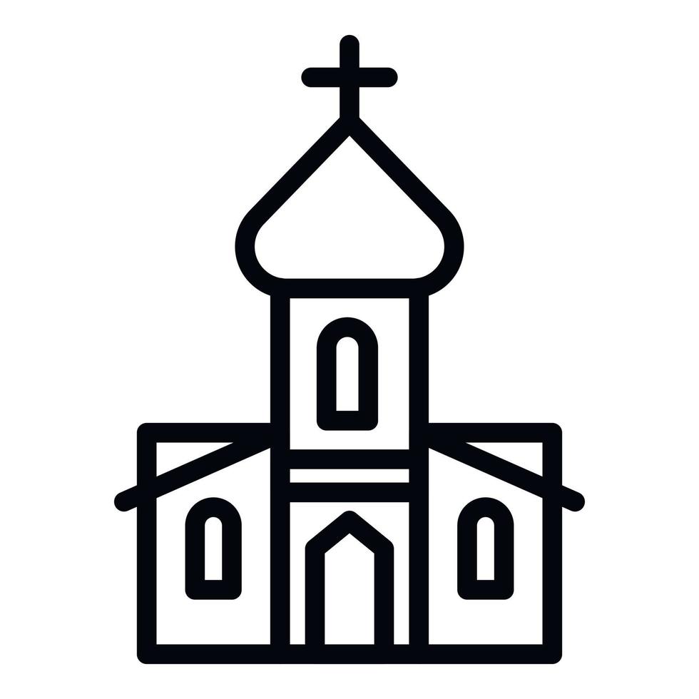 Orthodox church icon, outline style vector