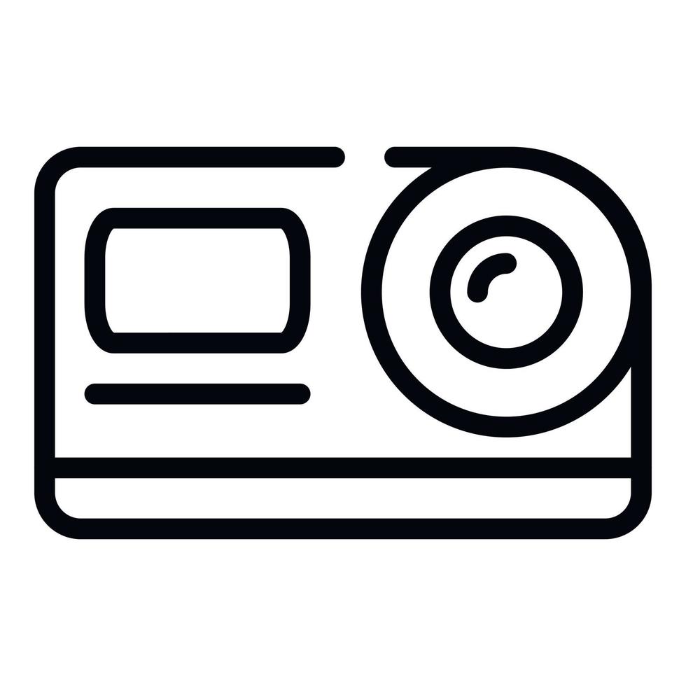 Action camera front view icon, outline style vector