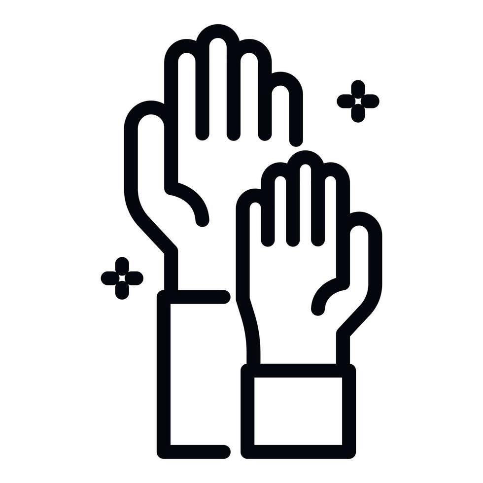 Hand teamwork icon, outline style vector