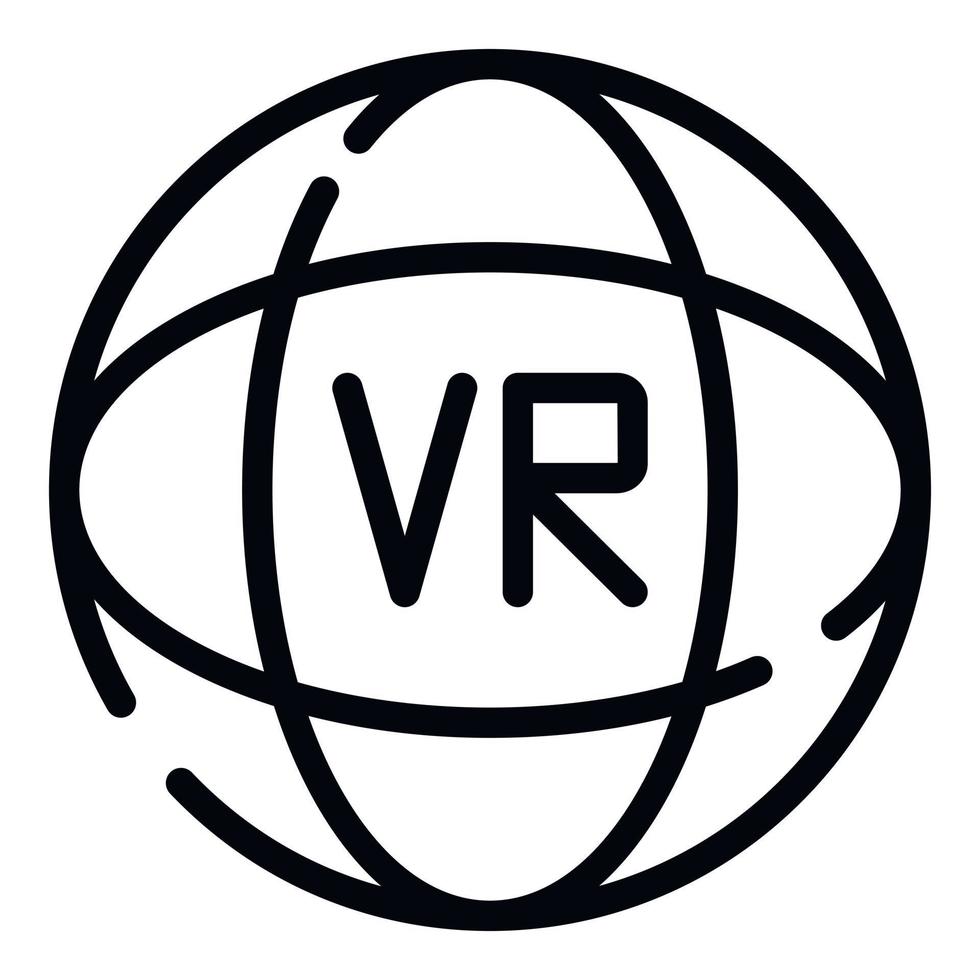 icono de simulación vr, estilo de esquema vector