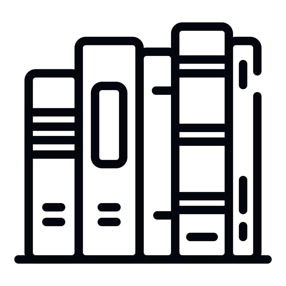 Books stack icon, outline style vector