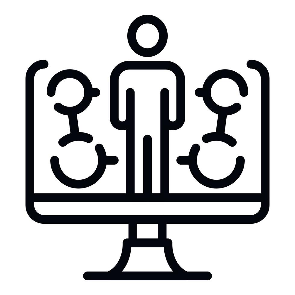 Online workshop icon, outline style vector