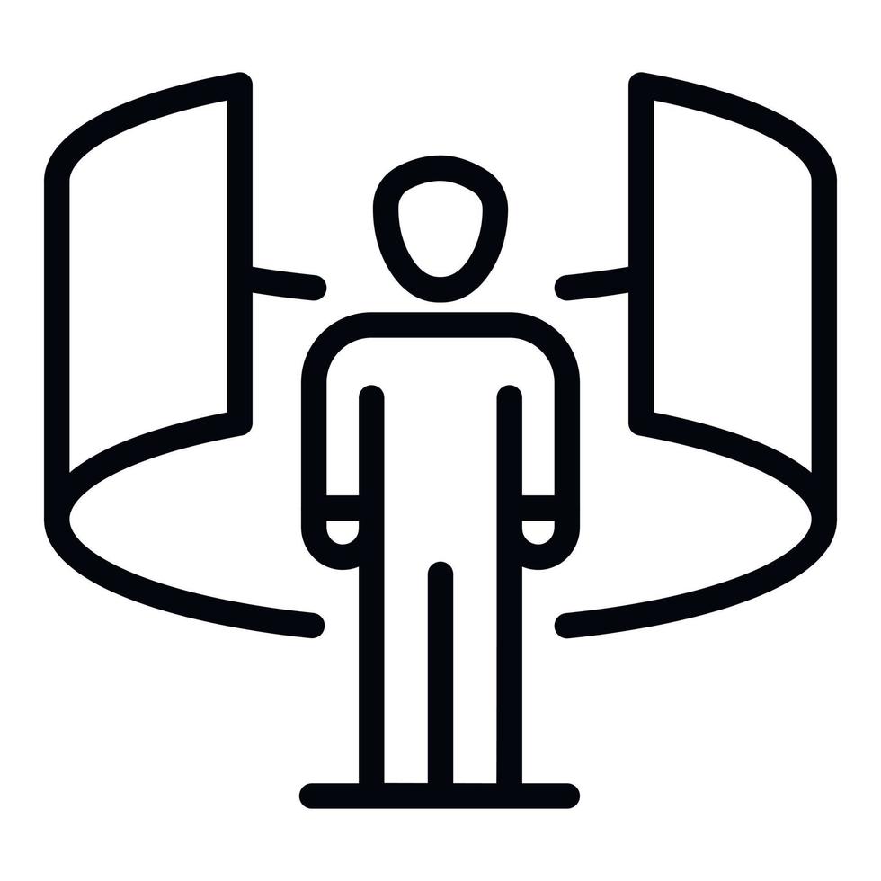 Man augmented reality icon, outline style vector