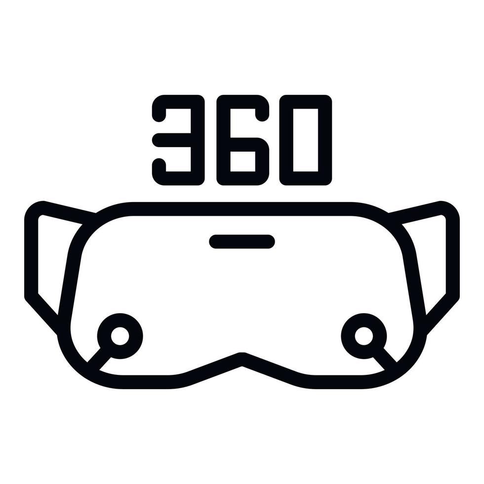 Vr headset icon, outline style vector