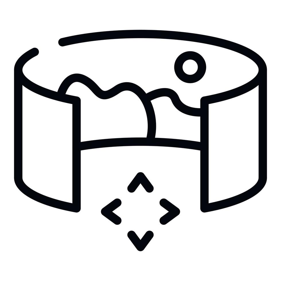 Augmented reality icon, outline style vector