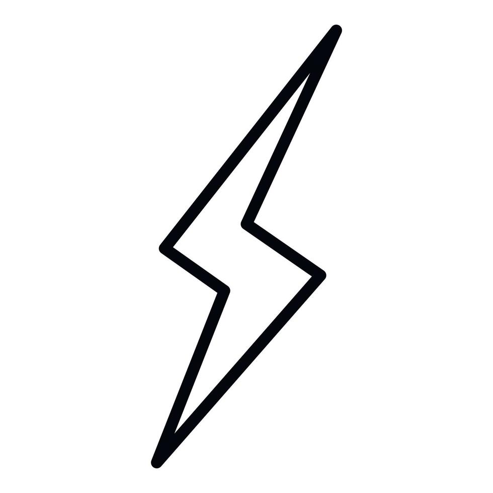 Lightning contour icon, outline style vector