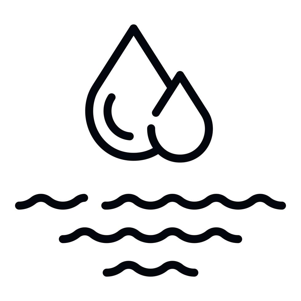 Water drop flood icon, outline style vector