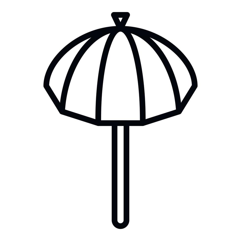 Sun umbrella icon, outline style vector