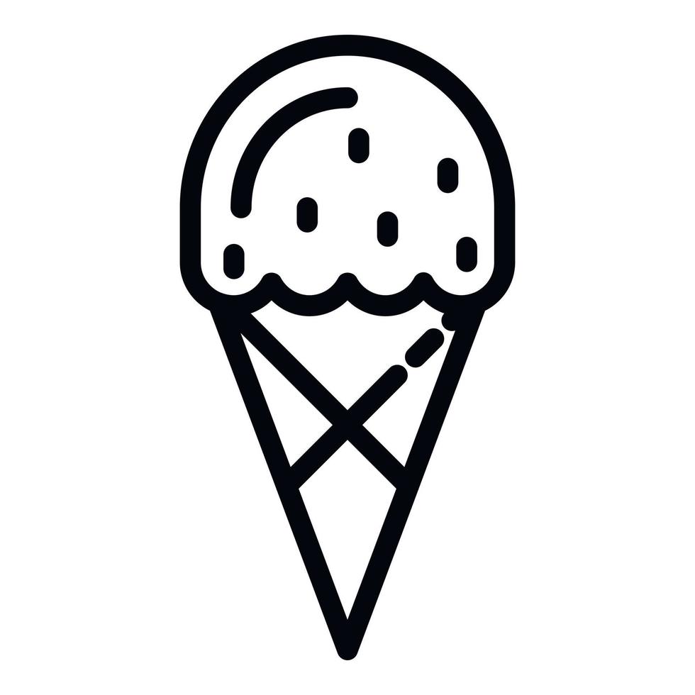 Ice cream cone icon, outline style vector