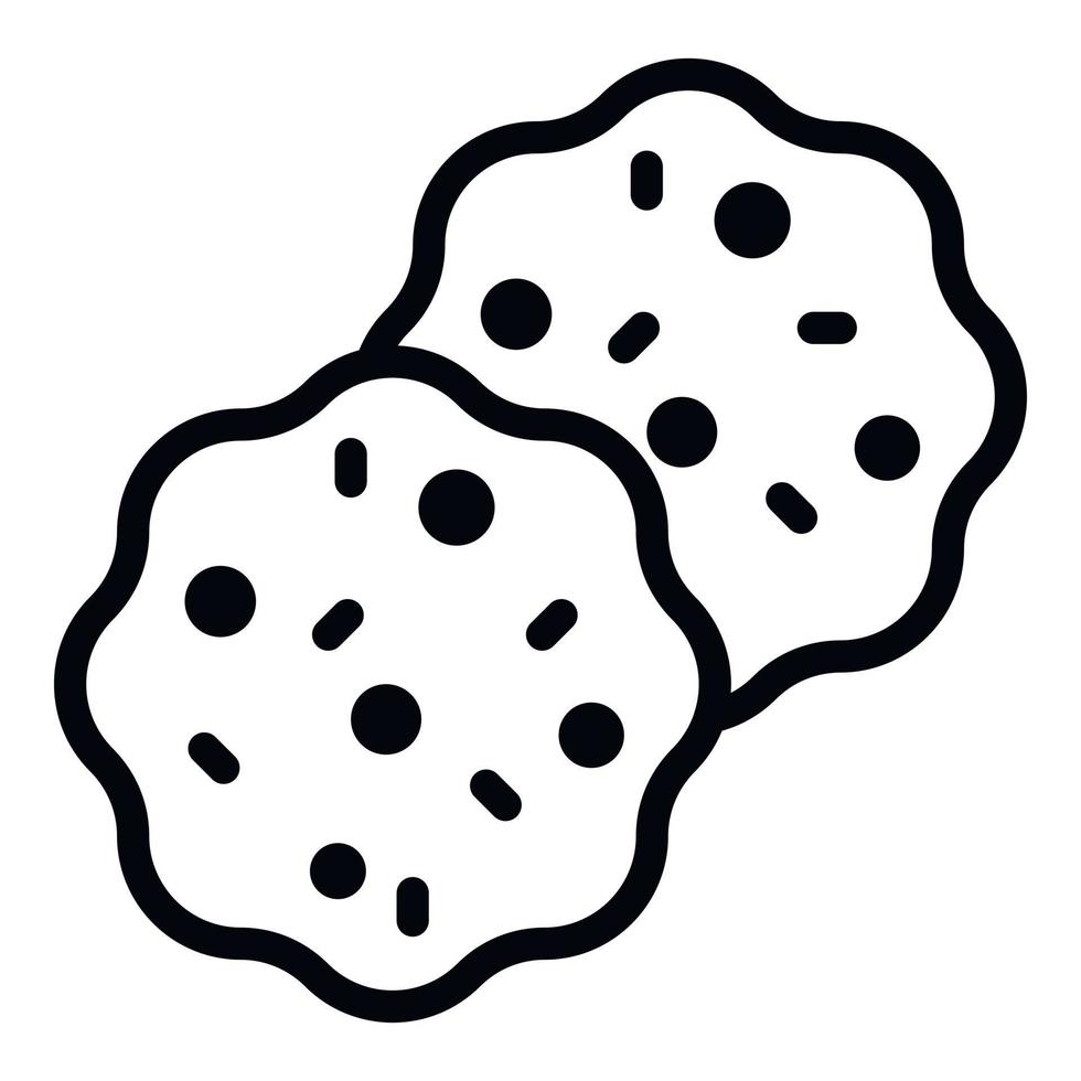 Homemade cookie icon, outline style vector