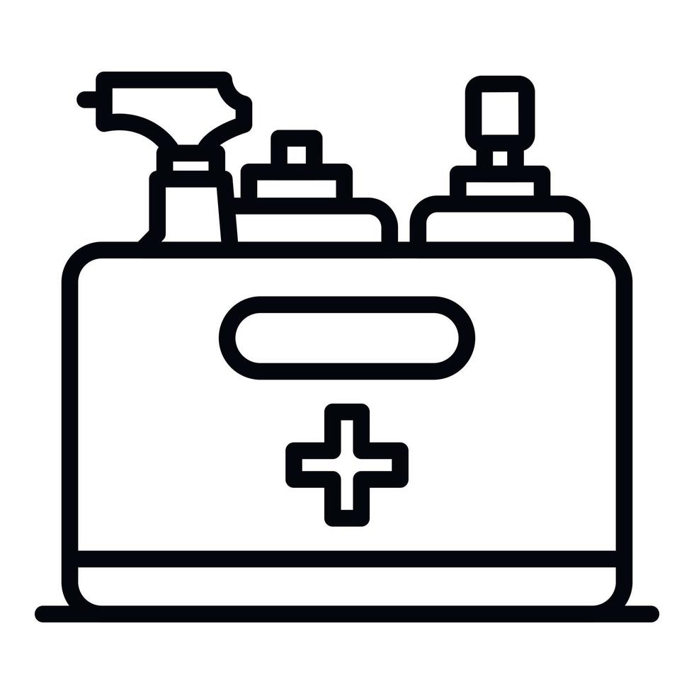 Sanitation tools icon, outline style vector