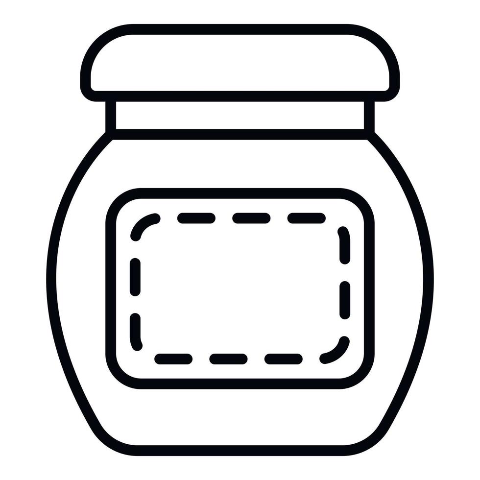 Glass jam jar icon, outline style vector