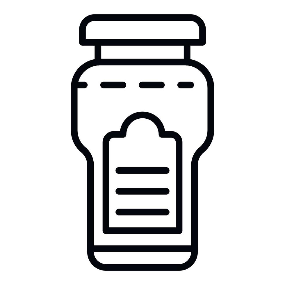 Cute jam jar icon, outline style vector