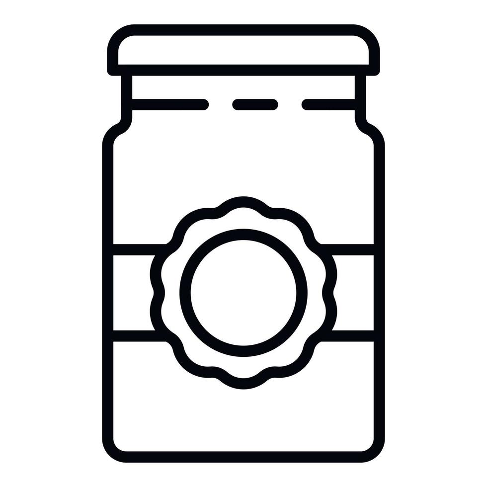 Plum jam jar icon, outline style vector