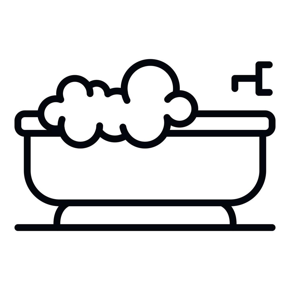 icono de jabón en la bañera, estilo de esquema vector