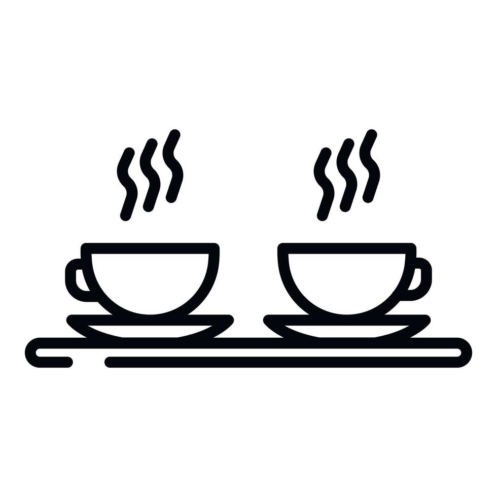 icono de tazas de café caliente, estilo de contorno vector