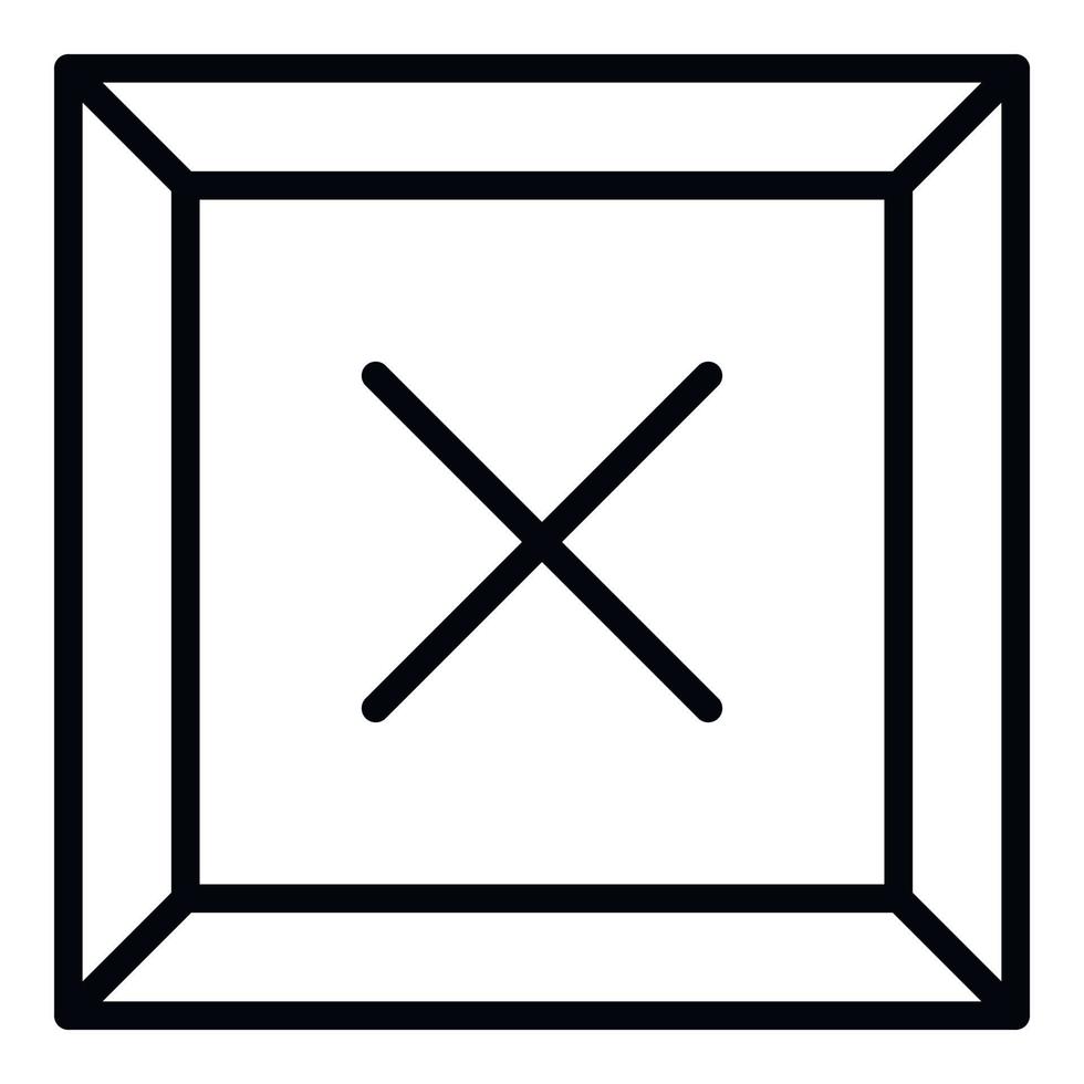 Cross firewall icon, outline style vector