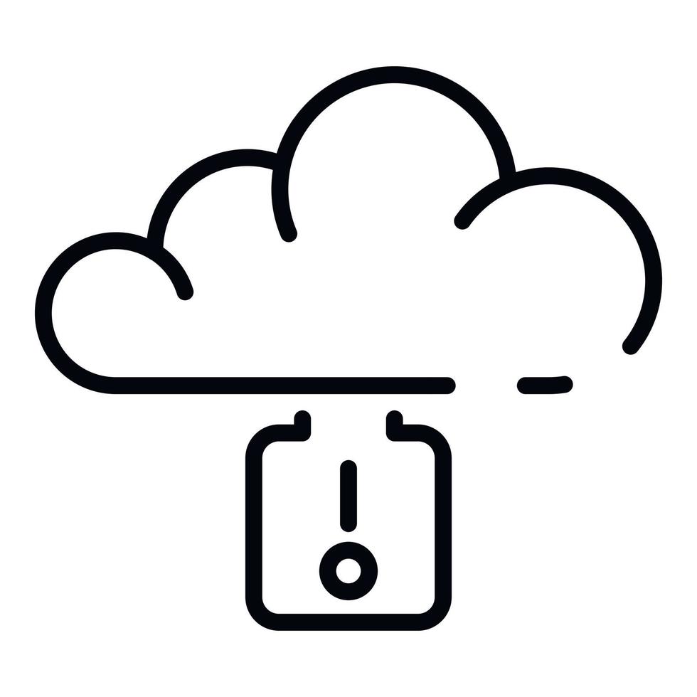 Cloud data key icon, outline style vector