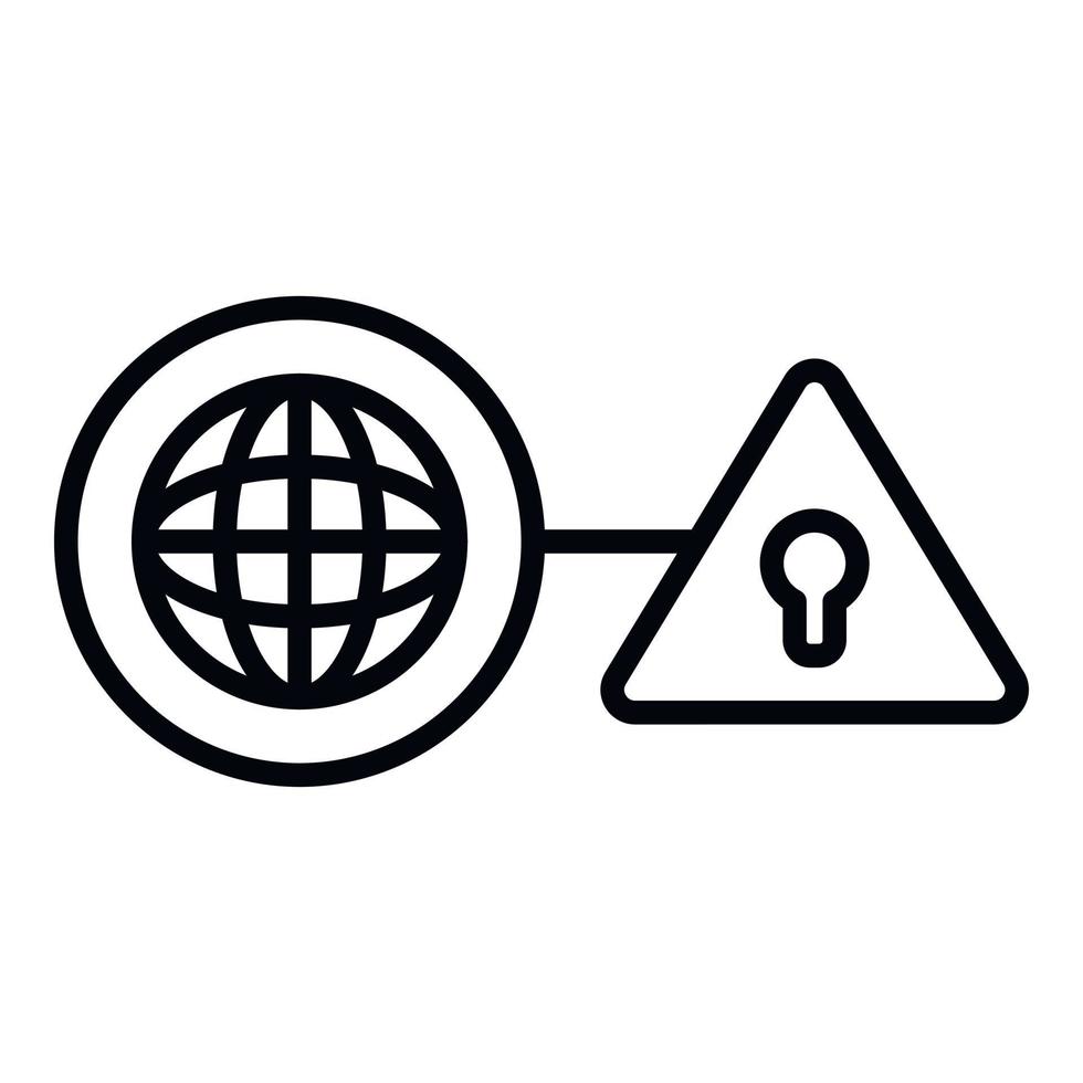 Web global firewall icon, outline style vector