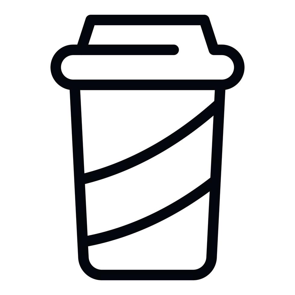 icono de taza de papel, estilo de contorno vector