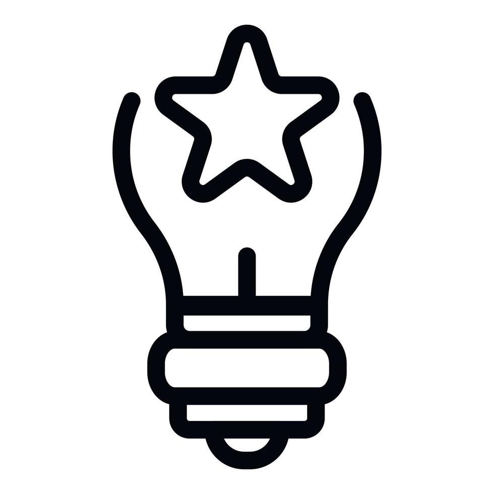 Star bulb icon, outline style vector