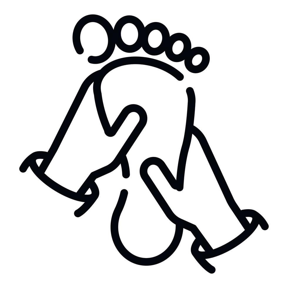 Spa foot massage icon, outline style vector