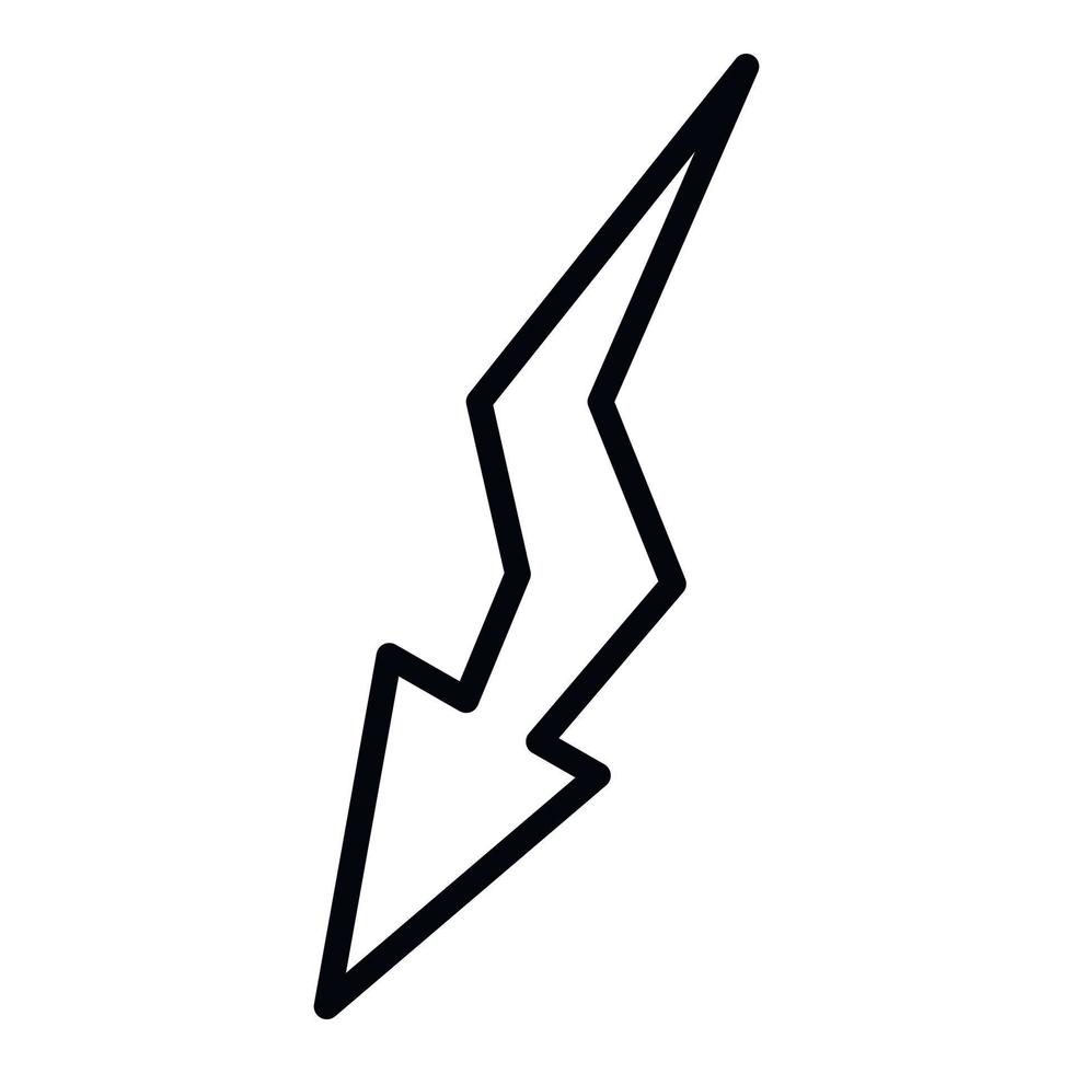 Lightning icon, outline style vector