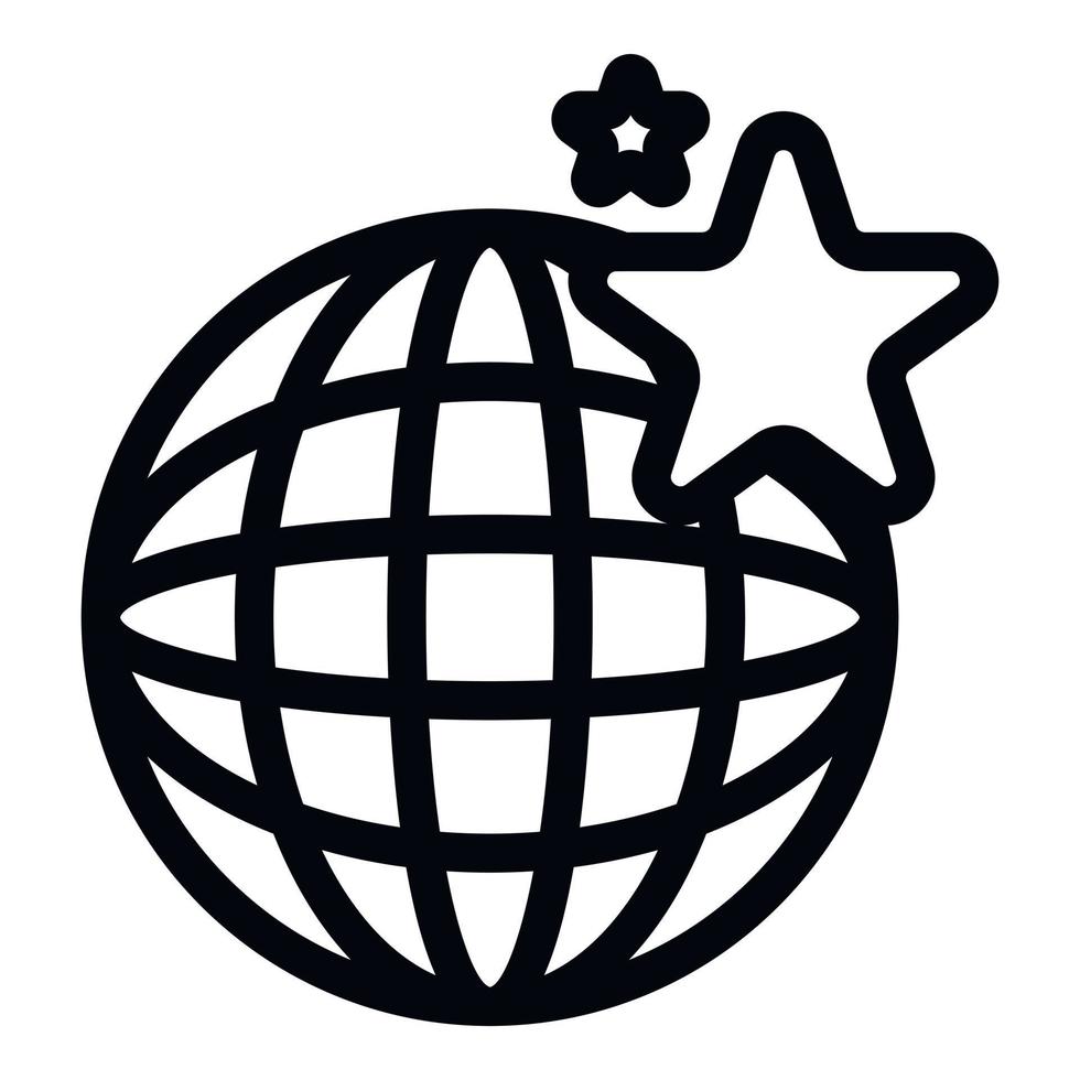 icono de centro comercial global, estilo de esquema vector