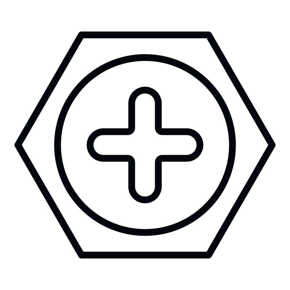 Hex screw top icon, outline style vector